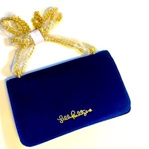 NWT Lilly Pulitzer Kat crossbody purse in Inky Navy velvet